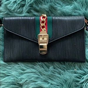 Vegan leather black crossbody